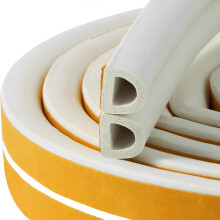 Draught Excluder Tape for Door Window Self Adhesive Foam Tape Insulation Strip Weather Stripping Type D 9mm X 6mm X 5 Meters, 2 Seals Total 10M White