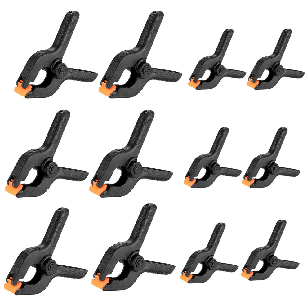 12 Pcs Spring Clamps, 2 Inch/3 Inch Heavy Duty Nylon Spring Clips, Plastic Grip Spring Clips Clamps, Woodworking Tension Clamps For Diy Projects 5051226966378