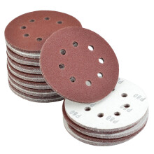 50pcs 125mm Sanding Discs 25pcs Each of 80/120 Grit Hook and Loop Orbital Sander Discs Sandpaper Sheets 8 Holes for Makita Sanding Discs Random