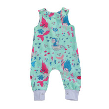 (18-24 Months, Light Blue Mermaid) Infant Baby Cartoon Patterns Jumpsuit, Cute Style Sleeveless Round Neck Printing Romper