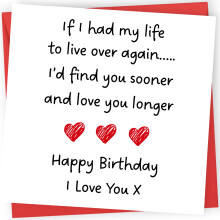Printperfect - Boyfriend Birthday Card - Husband Birthday Card - 'I Love You Longer' - I Love You Gifts For Him or Her