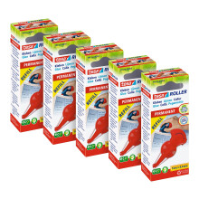 tesa Adhesive Roller Permanent Refill Cartridge - Extra Strong - Refill for the tesa Adhesive Roller - 5x 14 m x 8.4 mm each