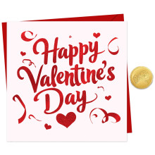 Giftinghouse Foil Valentine’s Day Card for Husband, wife, Gold Sticker 150 x 150 mm, Premium 350 GSM, For him, her, Made in the UK