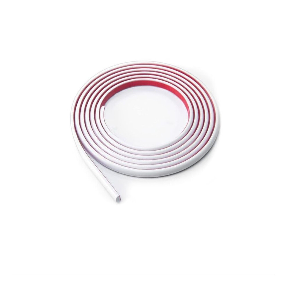 White Self-Adhesive Pvc Tile Edging Strip Flexible Backsplash Floor Edge Moulding Trim,Vinyl Laminate Beading,Liner For Corner,Peel And Stick Caulk 5051226956409