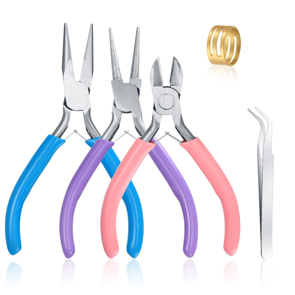 3 Pcs Jewellery Making Pliers For Jewellery Making, Jewelry Making Pliers Tools With Needle Nose/Chain Nose/Wire Cutter Plier For Jewellerys Beading 5004101912168