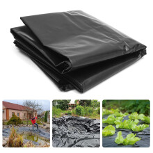 Hikrxya 2 X 3M Thick Black Heavy Duty Polythene Sheeting, Plastic Dust Waterproof Sheets, Garden Grow Polythene Cover Sheets