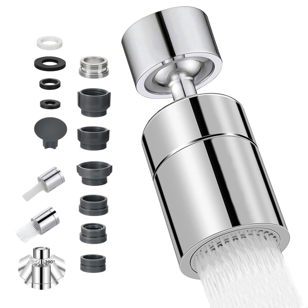 Kitchen Tap Spray Head, 360 Swivel Spout Kitchen Sink Tap, Tap Faucet Attachment Spray With 2 Functions Modes, Replacement Tap Aerator Sprayer Acces 5355771946817
