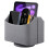 XNONE Pu Leather Remote Control Holder with 5 Compartments,360 Degrees Rotatable Desktop Supply Organizer for Pen,TV Control,Phone,Mini IPad Notebook 1