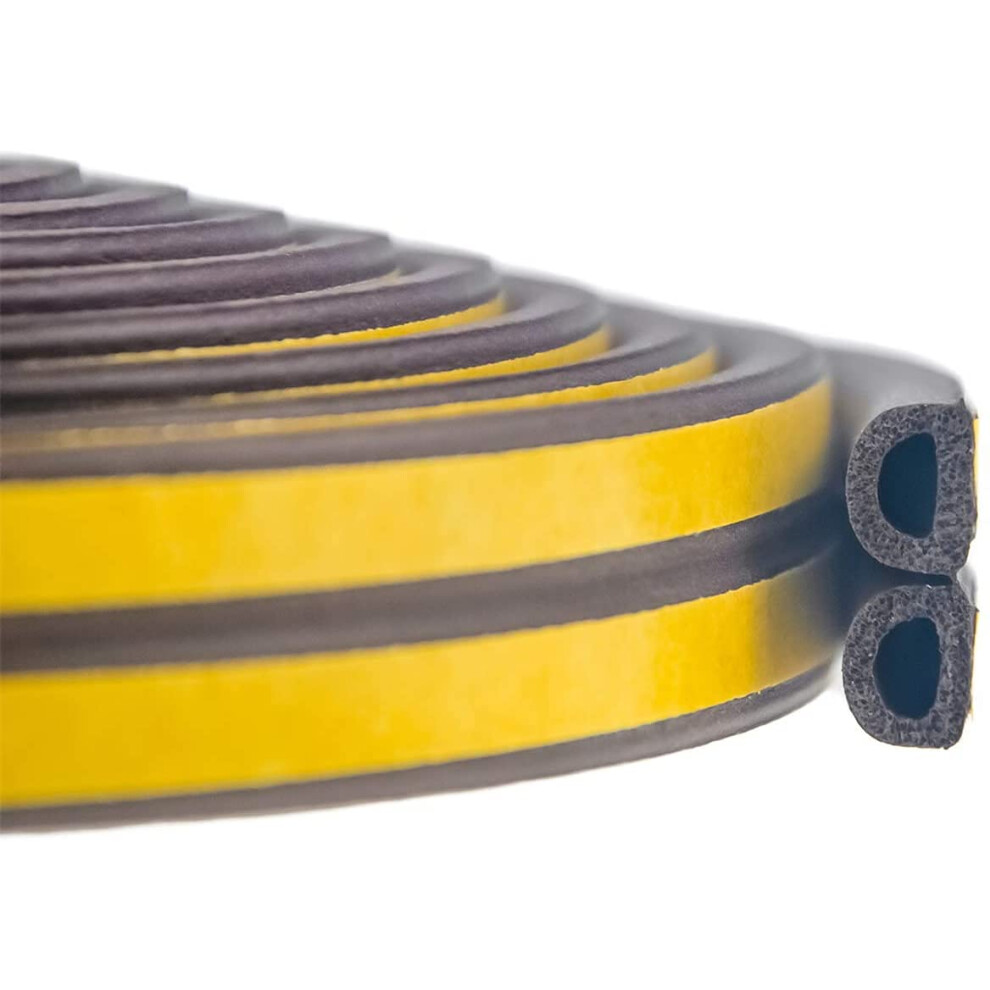 Draught Excluder Tape For Door Window Self-Adhesive Foam Sealing Strip Type D Against Cold Draught/Soundproof/Waterproof/Dustproof 5051226987380