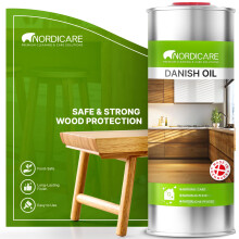 Danish Oil by Nordicare - Underlines Natural Structure of Wood (Oak, Cherry, Pine and More) - Food Safe for Wooden Worktops - Made in Denmark (1L)