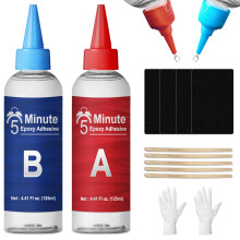 WAN2TLK 5 Minute Epoxy Glue, 250ml Epoxy Resin Glue Kit, High Viscosity Fast Curing Clear 2 Part Epoxy Glue for Wood, Metal, Glass, Ceramics