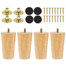 Luabue 3 inch Sofa Legs Set of 4 Wooden Furniture Legs 8cm Solid Wood Ottoman Legs Cabinet Feet Couch Legs Sofa Feet Replacement with Anti-Slip Floor