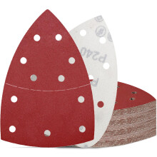 KONGMING 50 Pcs Mouse Sanding Pads 240 Grit 11 Hole Detail Sander Paper for Multi Electric Sander