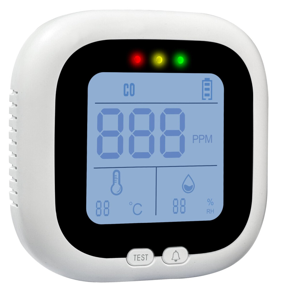 3-In-1 Carbon Monoxide Detectors,Portable Carbon Monoxide Detector For Travel With Temperature & Humidity Display,Carbon Monoxide Detector Battery 5051226956478