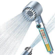 MEKO High Pressure Filter Shower Head for Hard Water UK,1.5m Hose,3+1 Modes