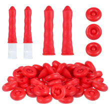 Firtink 20pcs Caulk Cap Covers, Caulk Cap Saving Sealer Caulk Tube Caps Red Caulk Saver Caps Caulk Nozzles Caps for Sealing Protecting Caulk Tube