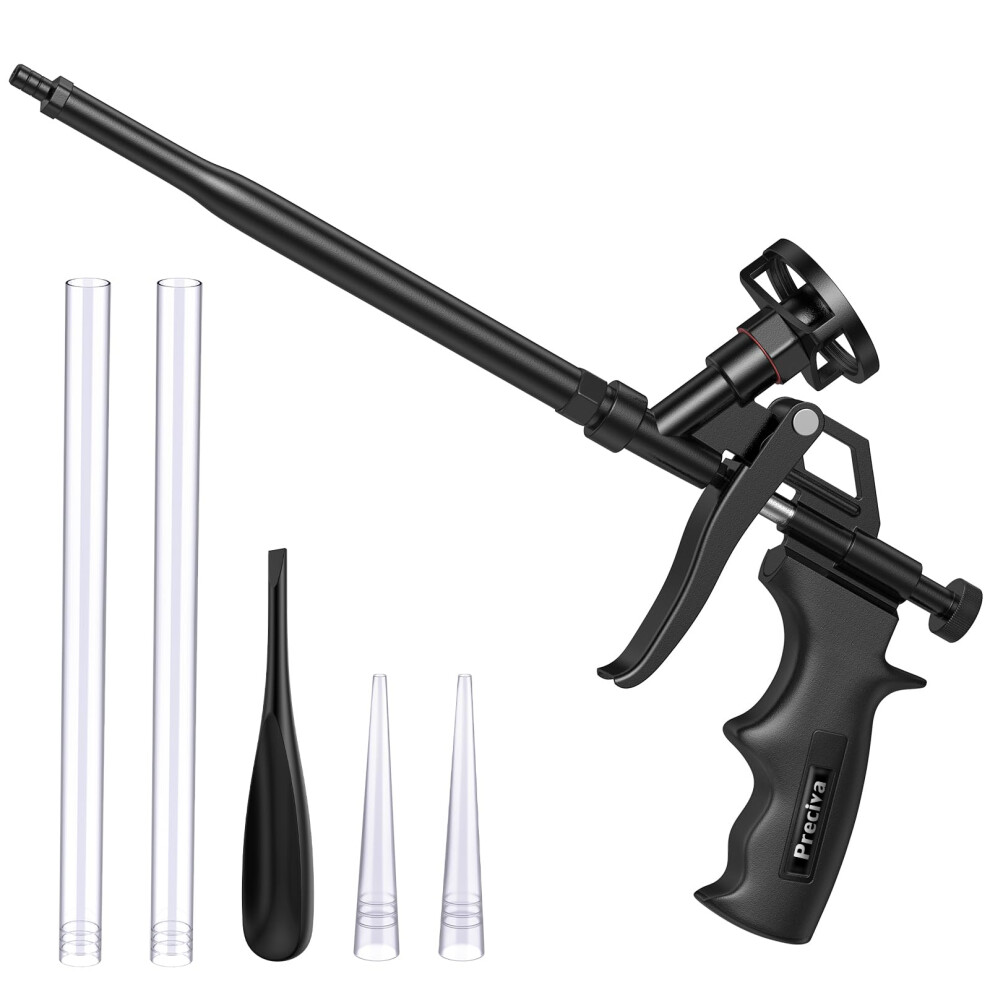 Foam Gun, Preciva Black Professional Expanding Heavy Duty Expandable Spray Application Applicator Caulking Foaming Guns 9464700248383
