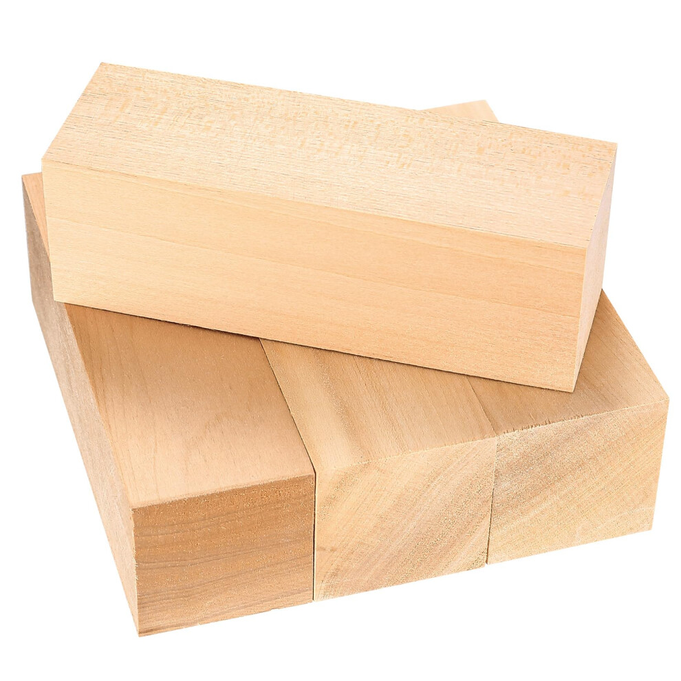 4 Pcs Basswood Carving Blocks, Large Wooden Blocks For Craft, Unfinished Wood Blocks For Wood Carving Whittling Kit 5051226938924