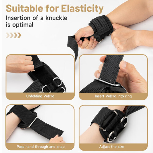 MANUEKLEAR Non-Slip Wrist Straps for Weightlifting Deadlifting, Gym 2