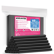 EZUVITA Black Mini Hot Glue Sticks Set(60 Pack), 100mm Long x 7mm Diameter Hot Glue Gun Sticks for DIY Craft Sticky Projects