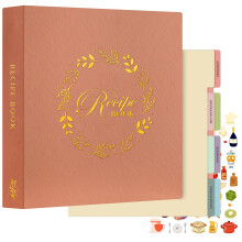 Lanpn Recipe Binder 8.5x11 3 Ring Kit, Waterproof Organizer Binder to Write in Your Own Recipes