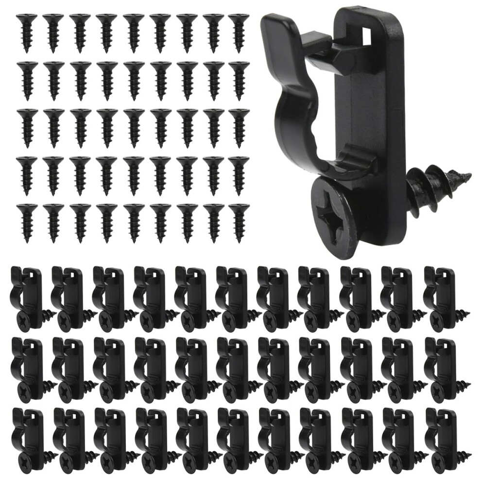 Tmbmlpp Outdoor String Light Clips, 80Pcs Black Q-Hanger Screw In Hooks, Outdoor String Light Clips Screw-In Hooks, Festoon Light Hooks 5051226926754