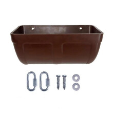 (Brown) Goat Feeder,,high-capacity Hanging Fence Feed Trough,suitable For Sheep, Deer, Chicken 1pc Black yuante