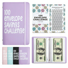 100 Envelope Savings Challenge Book, Reusable A6 Money Budget Binder or Cash Envelopes, Saving Challenges Book Easy and Fun Way to Save $5,050