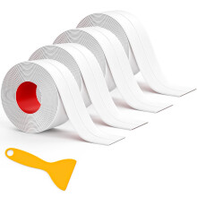 Fixmend Bath Sealant Strip Self Adhesive, 4 Rolls Caulk Strip, Bathroom Sealant Tape White Waterproof, Bath Seal for Toilet, Bathtub, Shower, Sink