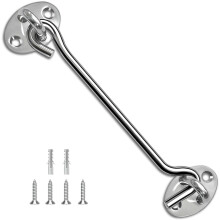TOPYWMSP Hook and Eye Latch 1Pcs 8 Inch Stainless Steel Cabin Hook for Door,Gate,Window(200mm)
