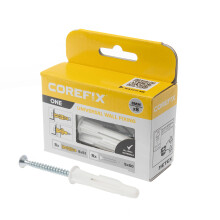 Corefix ONE Universal Wall Plugs & Screws Pack of 8, Heavy Duty (100kg in masonry) Wall Fixing Suitable or All Wall Types. Perfect For Mounting