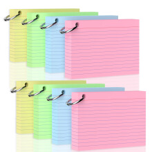400 Pack Flashcards, Revision Cards A6 (10.2CM x 14CM), Neon Flash Card Coloured, Study Record Cards, Double-Sided Lines Ruled Cue Card