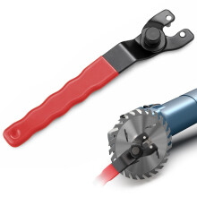 kuou Angle Grinder Adjustable Spanner, Universal 10-52mm Pin Key Wrench Lock-Nut Grinder Wrench with Non-Slip Plastic Coated Grip (Red Black)