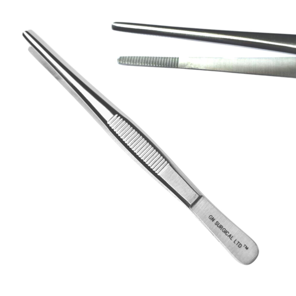 Professional 13Cm Stainless Steel Thumb Forceps Â Straight Blunt Tweezers With Serrated Tip, Multipurpose Tool For Dressing, Craft, And Garden Use 5051226955747