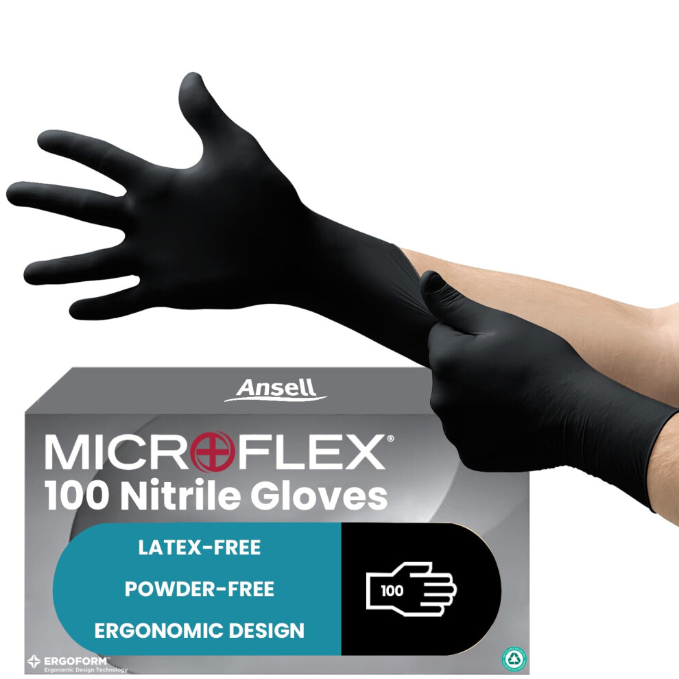 Ansell Microflex 93-732, Multipurpose Nitrile Disposable Gloves For Precise Handling And Mechanical Tasks, Latex Free, Powder-Free, Size Xl 5051226898631