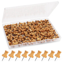 Namner 150 PCS Wooden Push Pins for Cork Boards, Natural Thumb Tacks Notice Board Pins with Storage Box, Drawing Pins