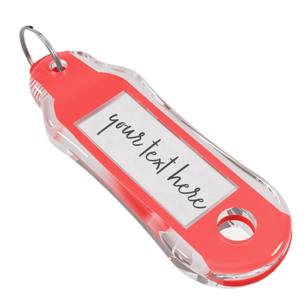 Quergo 10-Pack Heavy Duty Key Tags With Labels & Split Rings For Keys, Key Rings With Tags, Key Fobs With Labels - Assorted Colour Keyring 5051226875496
