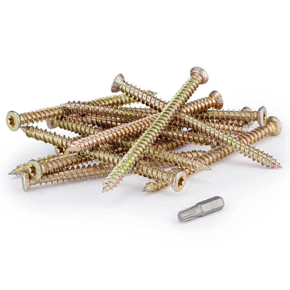 Sequal 50Mm Easy Drive Countersunk Concrete Screws (Pack Of 20) - No Plugs Needed, Torx Head, T30 Driver Bit Included 5051226906657