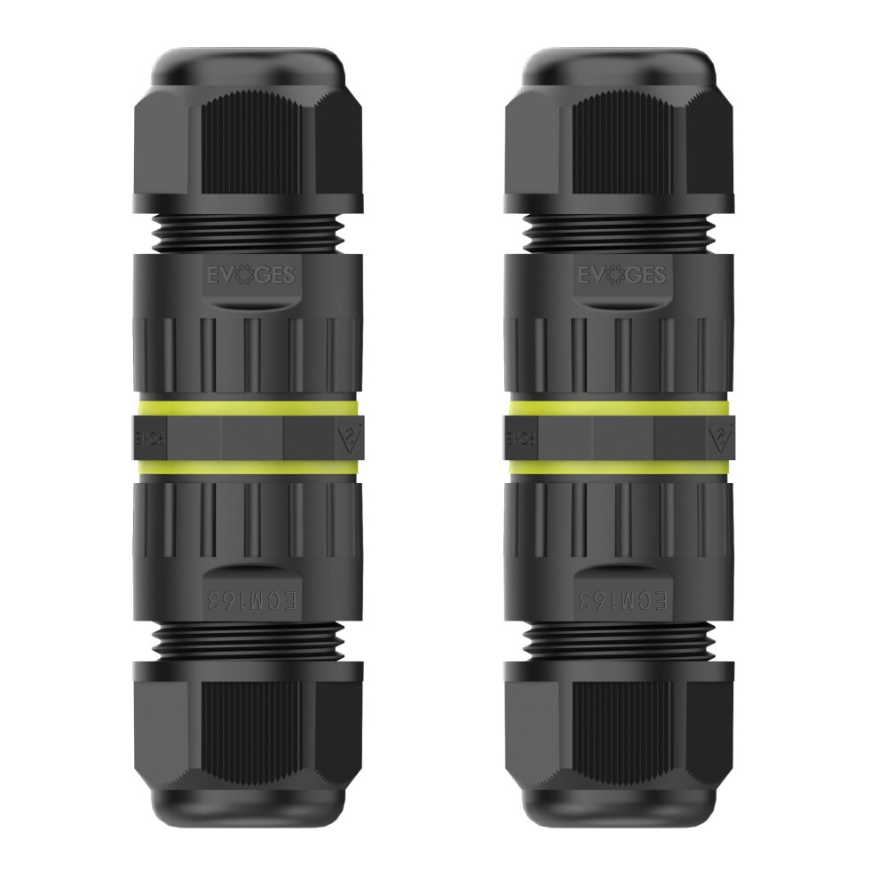 Evoges Ip68 Waterproof Cable Connector, Outdoor Rated, Inline, 3 Pole, Ã3.5-10Mm Cable Diameter, 0.5-1.5Mmâ² Conductor, Ukca, Ul, Ce, Tuv, Rohs Certi 5007793867891
