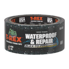 T-REX Flexible Waterproof Tape - Heavy Duty Adhesive Waterproofing Tape for Repair, Leaks, Roof Patches - Extreme Weather & UV Resistance - Black 48mm