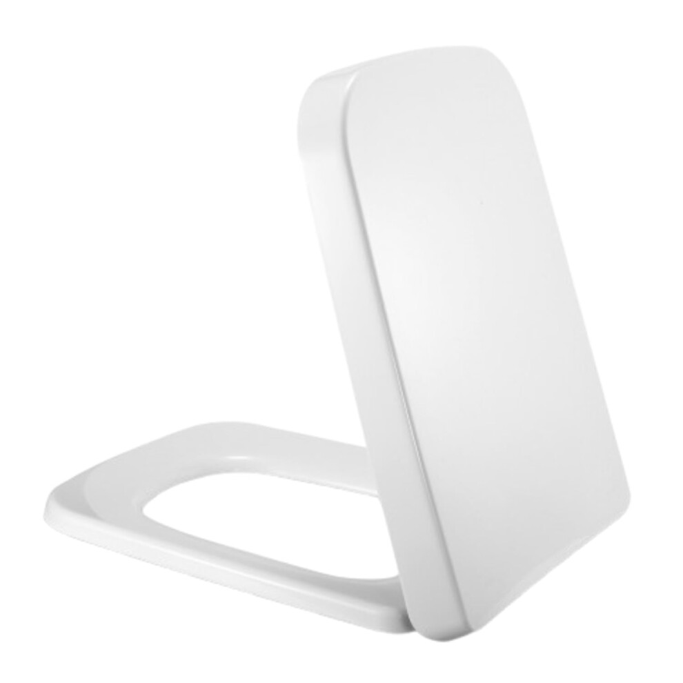 Rectangular Square Soft Close Toilet Seat Quick Release Loo Seat Easy Cleaning, Easy Installation With Adjustable Hinges (44 X 36 Cm) Uf, White 5051226955150