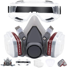 MILIWAN Reusable Respirator Mask, Anti-Dust Gas with Filter, Spray Paint Face Cover Mask With 20 Replaceable Filter Cotton and Anti-fog Goggles for
