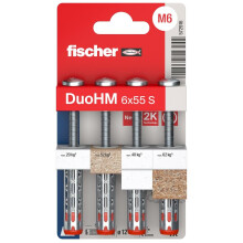 fischer 572916 DuoHM Cavity Dowels, 6 x 55 S TX with Metric Panhead Screw and TX Drive for Attaching TV Brackets, Lights, Wall Shelves