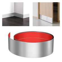 KIBBEH Stainless Steel Door Kick Plate 4" x 118" - Heavy Duty Self Adhesive Toe Kick Protector for Doors