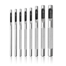 Leather Hole Punch, 8 Pcs Leather Belt Hole Puncher Tool 1.5-5mm Steel Round Hollow Punches Set for Leathercraft Belts Canvas