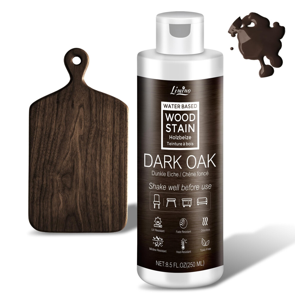 Water Based Wood Stain - Dark Oak | Wood Varnish For Indoor Ï¼ Outdoor Furniture, Wardrobe, Cabinets, Doors, Low Odor Ï¼ Non-Toxic, Fast Drying 5051226958694