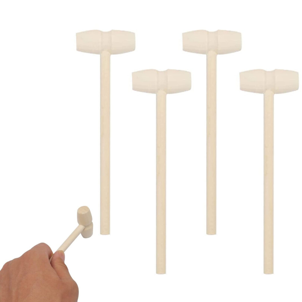 4Pcs Mini Wooden Hammer Mallets,Wooden Crab Lobster Mallet Mini Wooden Hammer Natural Hardwood Hammers Seafood Shellfish Shell Cracker Tool,Diy Small 5051226895357
