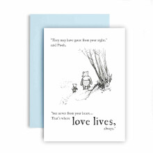 Huxters Sympathy Card – Pooh and Piglet Loss and Remembrance – Never from Your Heart – Sorry for Your Loss, Thinking of You, Condolences (Heart)