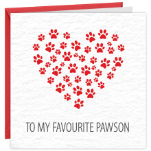 Valentines Card From the Dog Cute Funny Valentine's Day Card For Doggy Dad Doggy Mum Parents On Thick Hammered Card With Red Envelope