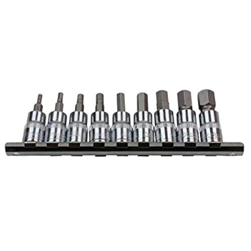 us pro US PRO 9pc 3/8" dr SAE/Imperial Hex, Allen Bit Sockets Socket Rail 3385